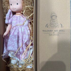Lot of Waldorf Art Dolls (4) - Hand Made Attire - Plastic Body Soft Plush Hair
